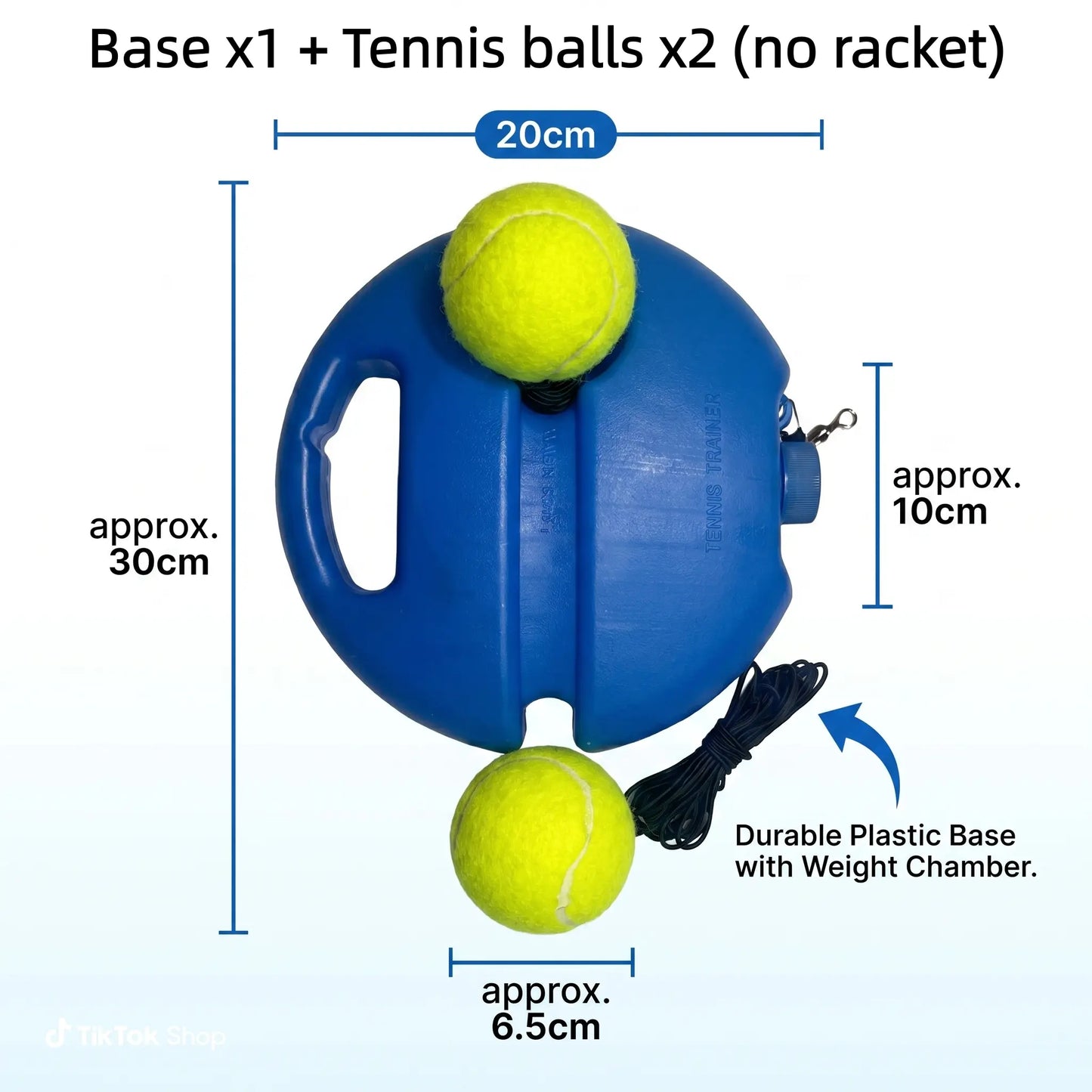 Solo Tennis Trainer Rebound Set with Racket & 2 Balls - Portable Self-Practice Equipment